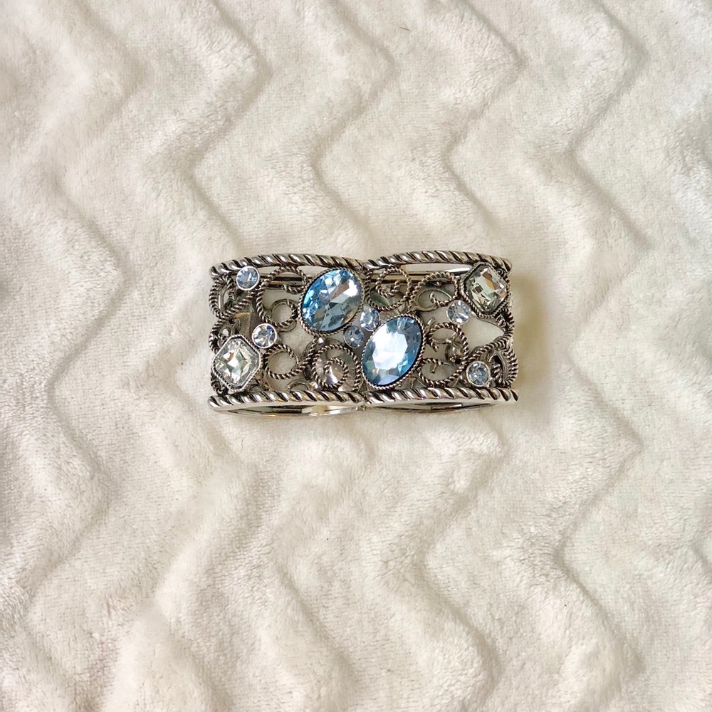 Huimei Blue and Silver Jeweled Bracelet
